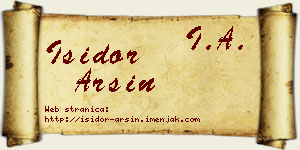 Isidor Arsin vizit kartica